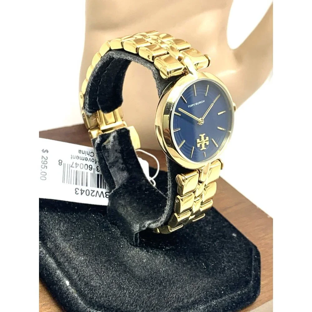 Tory Burch Women's Watch TBW2043 Kira Quartz Blue Dial Gold Stainless Steel 30mm
